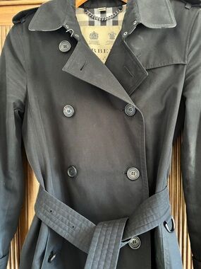 Burberry Black Double-Breasted Trench with Belt